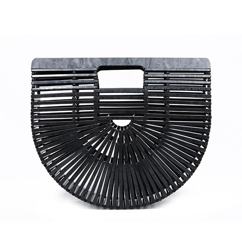 Nuova borsa da sera in acrilico intrecciata a mano creativa da donna, pochette a righe intrecciata a mano, borsa da banchetto per donna_voghion.com