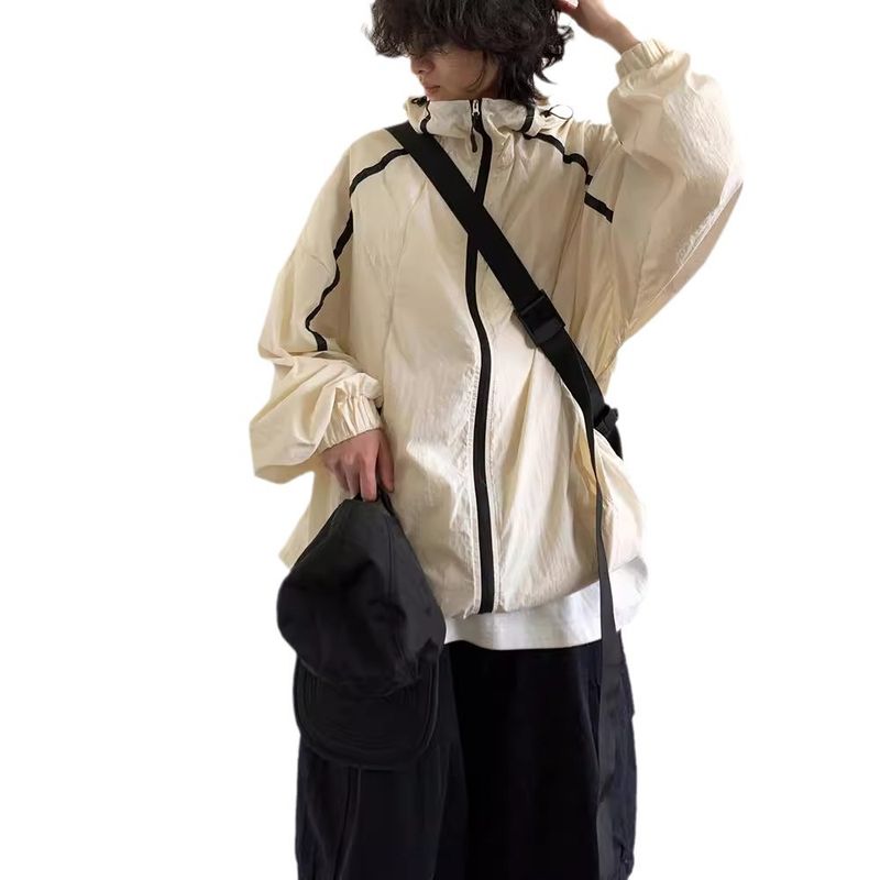 Jacke für Herren, Sommer, trendig, locker, leicht, atmungsaktiv, mit Kapuze, Sonnenschutz für Outdoor-Angeln_voghion.com