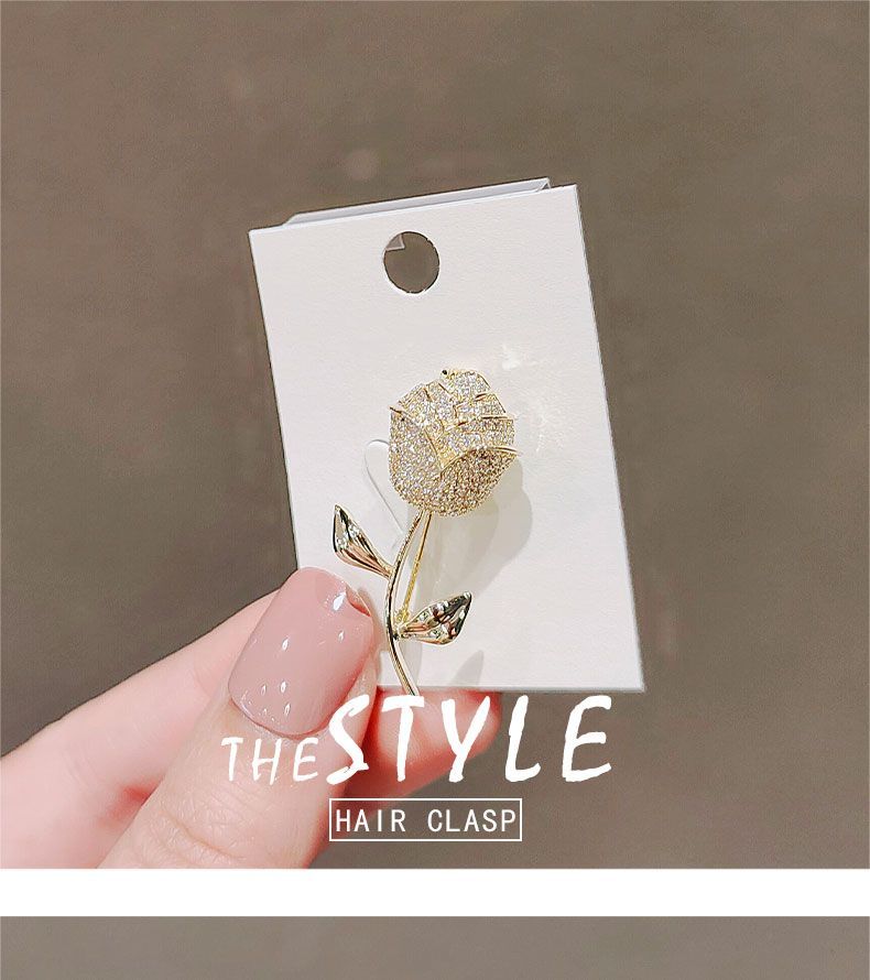 Luxury Brooch Brooch Female Trend Personality Rose Pin Simple Collar Pin Suit Accessories_voghion.com