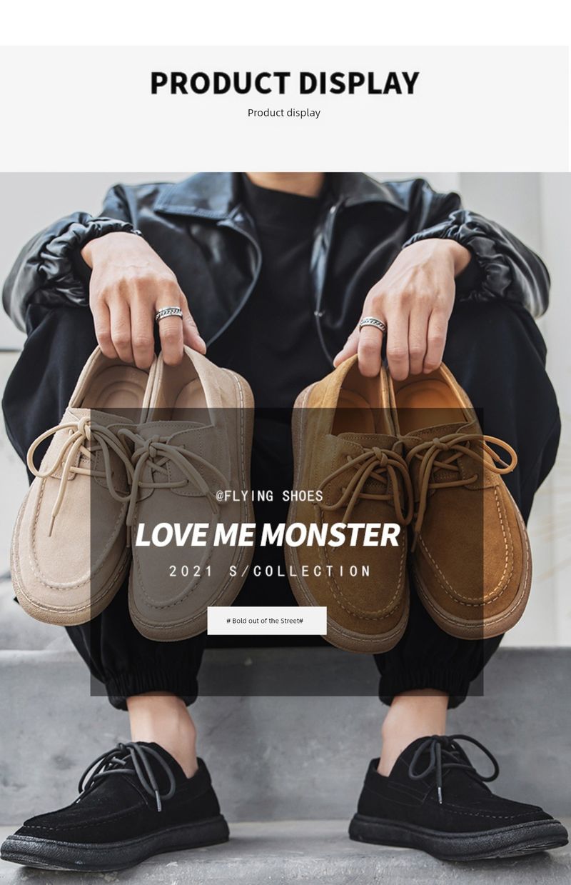 Solid Color Handmade Retro Suede Casual Shoes_voghion.com