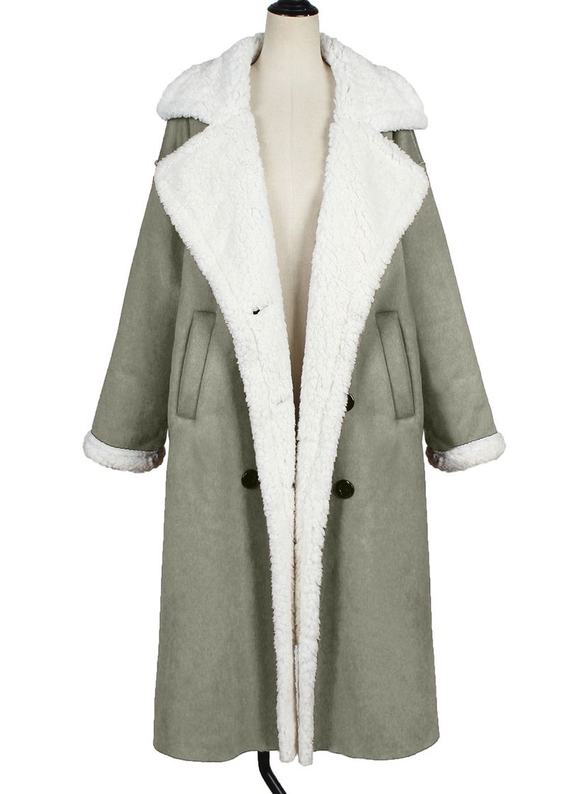 Langer Kunstpelzmantel für Damen mit abnehmbarem Kragen – warme Winterjacke mit Fleecefutter für den eleganten Arbeitsweg (Kamel, Braun, Weinrot, Grün, Schwarz)_voghion.com