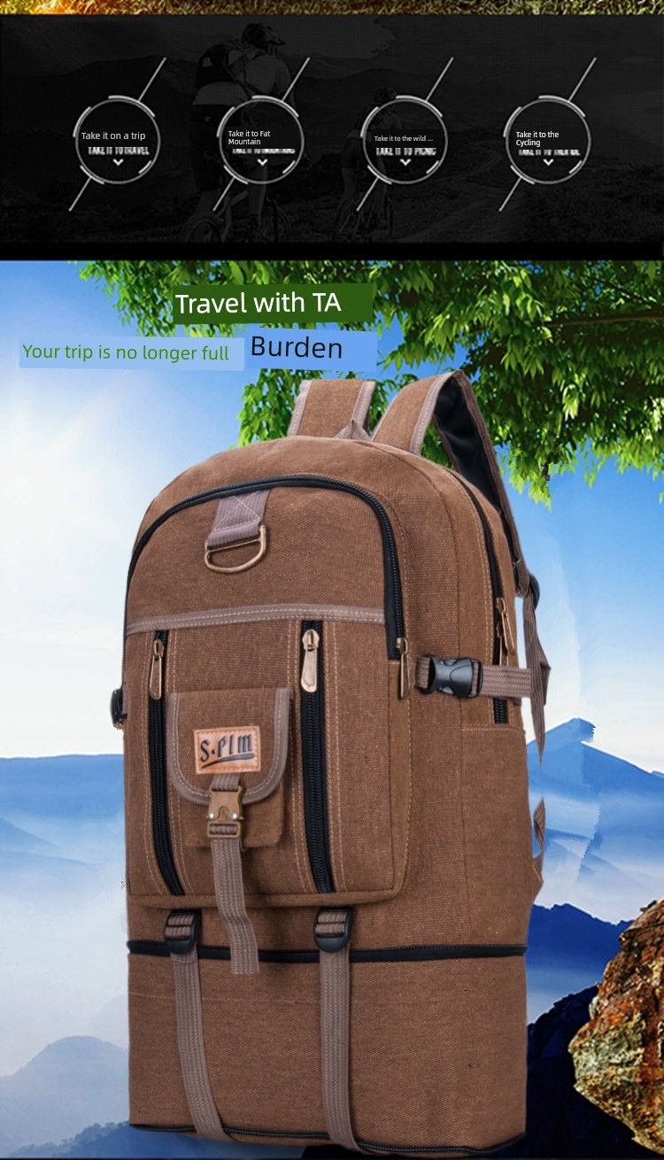 Women's Large Capacity Retro Canvas Casual Backpack_voghion.com
