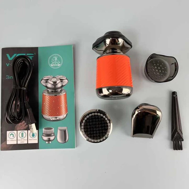 VGR V391 Professionele herenbaard Waterdicht 3-in-1 elektrisch draadloos klein draagbaar scheerapparaat_voghion.com