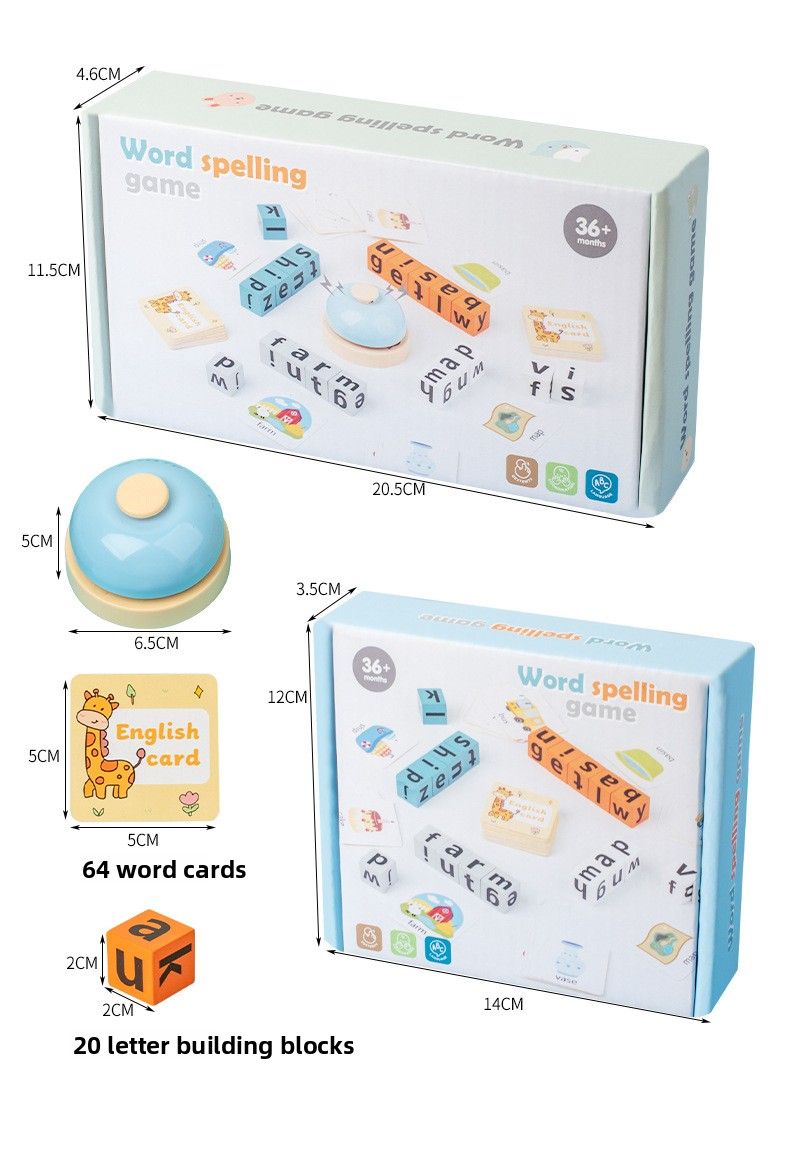 Children's English Scrabble Word Game Toys Fun Baby Parent-Child Interaction Puzzle English Alphabet Cognition_voghion.com