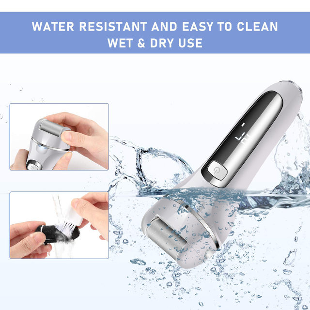 Lixa elétrica para pés, lixa para calcanhares, ferramentas de pedicure, ferramenta profissional de cuidados com os pés, removedor de calos de pele dura morta_voghion.com