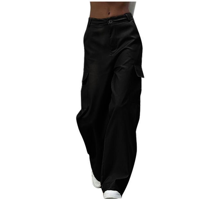 hot selling Cargo Pants Streetwear Women Y2k Baggy Techwear Wide Leg Trousers Female Sexy High Waisted Gray Black Pantalones Mujer_voghion.com