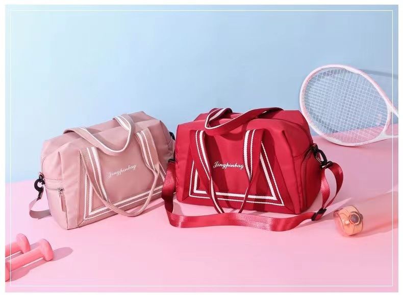 Gym Bags Version Of Large Capacity Yoga Fitness Bag With Printed Logo Shoe Compartment Dry And Wet Separation Travel Bag Simple Storage Bag_voghion.com