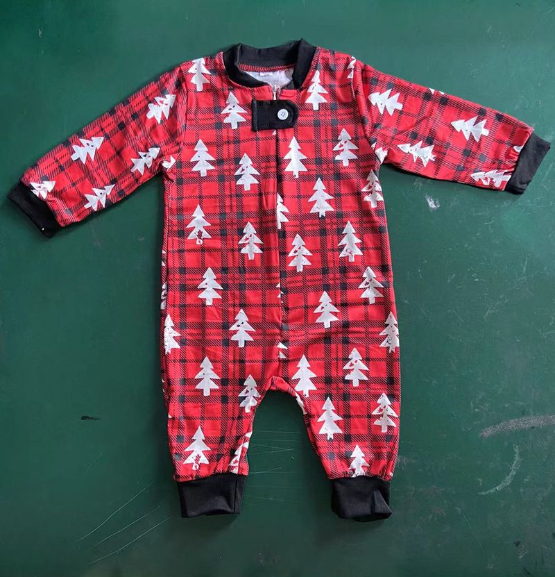 Matching Family Christmas Pajama Set – Cozy Holiday Sleepwear With Festive Tree Print (S-3XL, 95% Cotton, 7 Sizes For Infants To Adults)_voghion.com