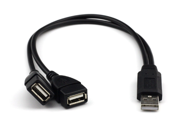 USB1 charging 1 split 2 cable, USB one to two 2-port HUB expansion 2-in-1 cable_voghion.com