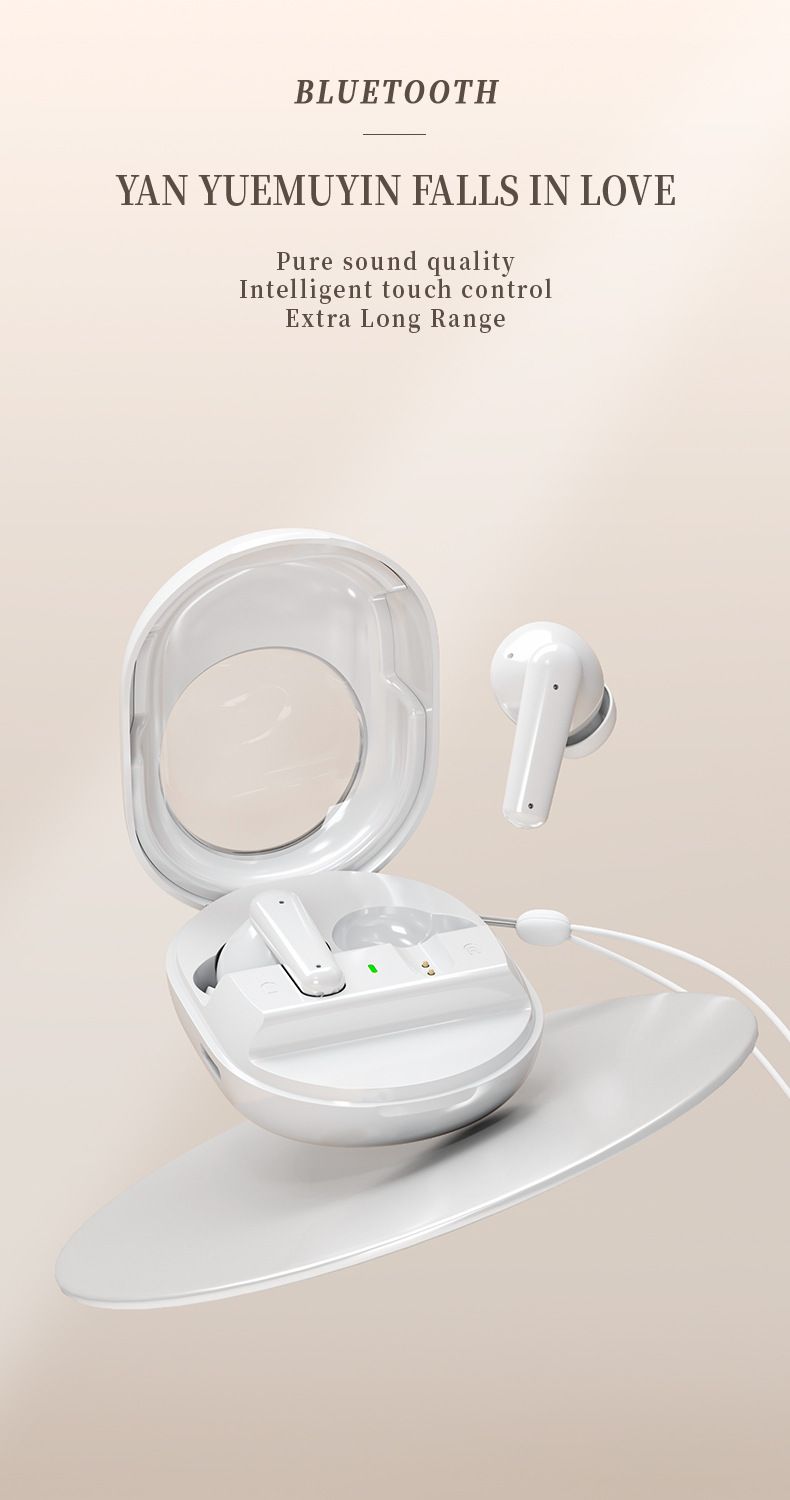 S195 Wireless Space Capsule Transparent Long-lasting Bluetooth 5.3 In-ear Headset_voghion.com