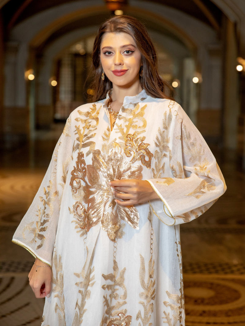 Muslimische Abaya Mit Seilstickerei, Damenrobe, Tradicionell, Modern, Wunderschön, Ramadan_voghion.com