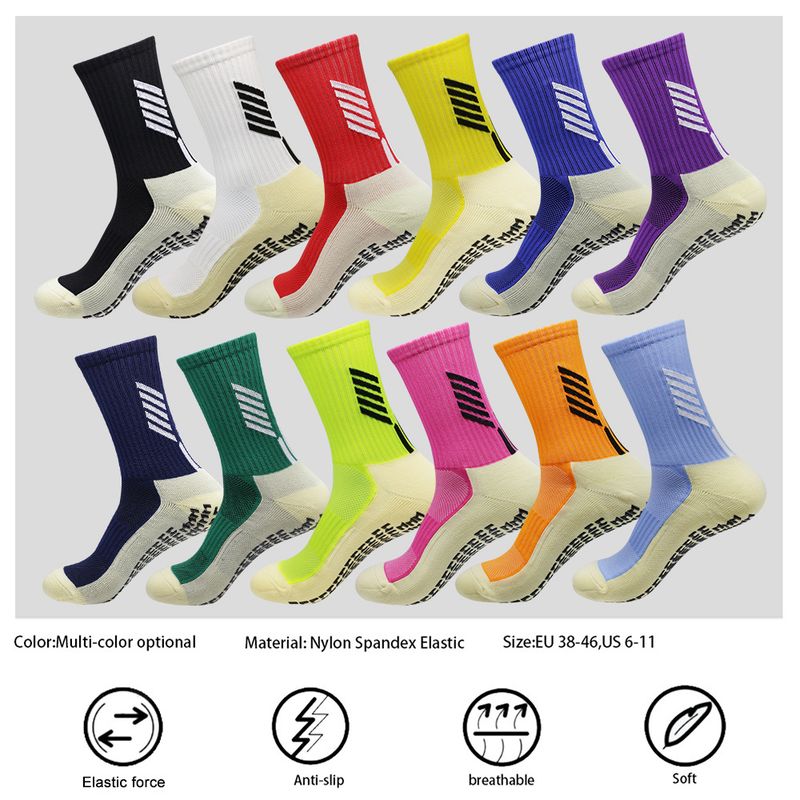 Erkek ve kadın orta tüp noktalı spor çorapları futbol çorapları kalın havlu tabanlı kaymaz çoraplar koşu çorapları basketbol çorapları yoga çorapları_voghion.com