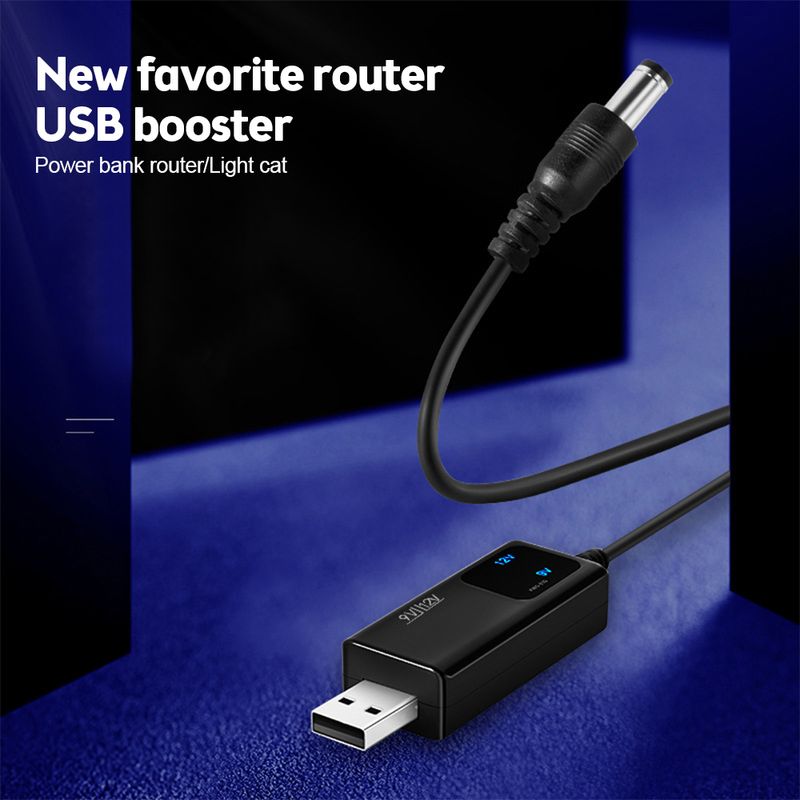 Power Boost Line 5V bis DC 9V / 12V Step UP Modul USB Converter Adapter Router Kabel 2.1x5.5mm Plug_voghion.com