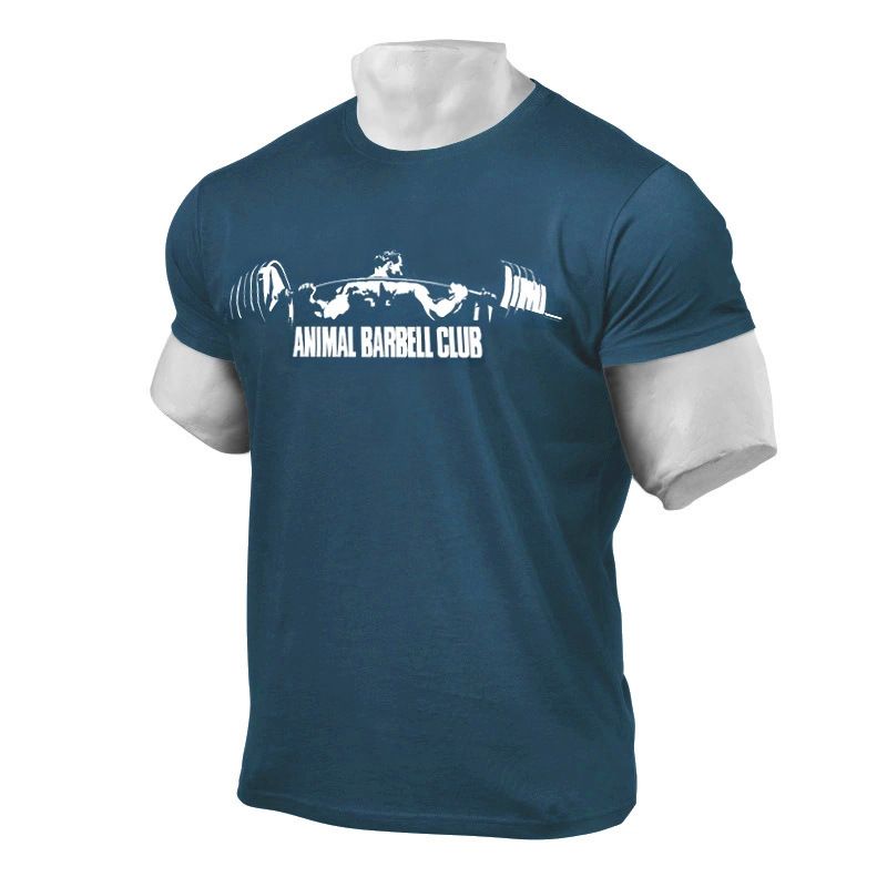 Unbeatable Quality Autumn Men's Bodybuilding Sports Casual Short Sleeved T-shirt Printed Fitness Clothing Training Clothes_voghion.com