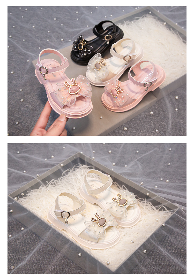 2023 Sommer-Sandalen mit Schleife, modischer kleiner Duft, Prinzessinnenschuhe für Kinder, Strandschuhe für große Mädchen_voghion.com