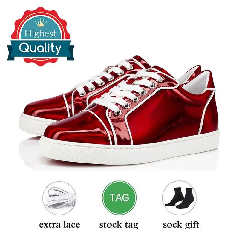 Neu Elektrische Rot Sohle Schwarz Bestickt Low Top Willow Nail Herren Flache Unterseite Casual Vielseitig, Halbmond_voghion.com