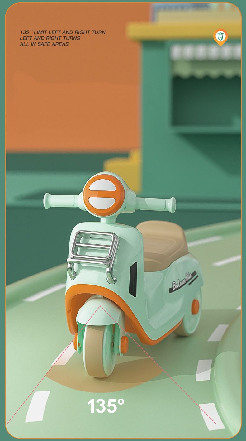 Bici senza pedali per bambini da 1 a 3 anni, triciclo per l'apprendimento senza pedali con pneumatici chiusi, design antiscivolo in materiale PP, per interni ed esterni._voghion.com