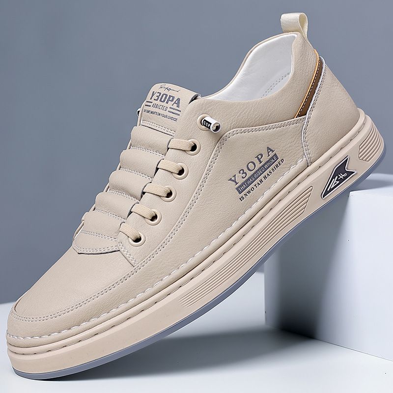 Euro Step Frühling Neue Mode Trend Weiche Atmungsaktive Echtes Leder Herren Casual Driving Flache Schuhe_voghion.com