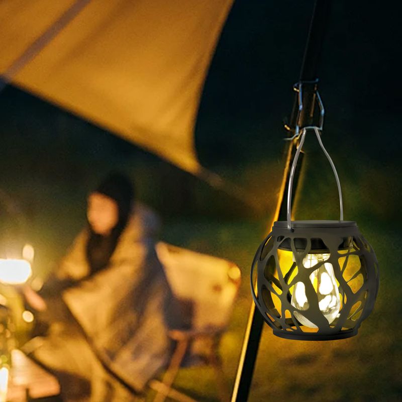 Adjustable Warm White Solar LED Lantern – 10W Hanging Light For Garden, Patio & Yard Decor 100LM, ABS Shell, Dimmable, IP65 Waterproof_voghion.com