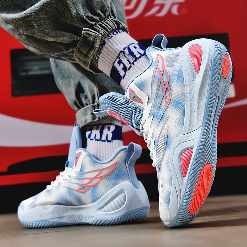 Große Basketballschuhe Herrenschuhe rutschfeste atmungsaktive Sportschuhe Jugend Mittelschüler echte Kampftrainingsschuhe_voghion.com