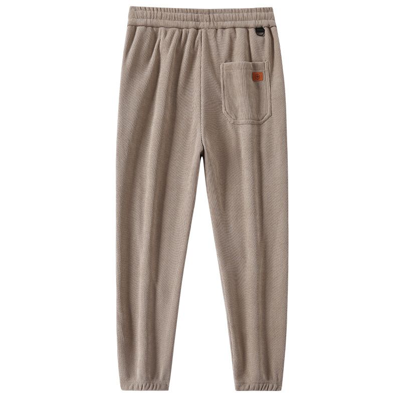 Pantaloni invernali nuovi, alla moda, casual, versatili, con gambe imbottite e caldi in velluto per uomo_voghion.com