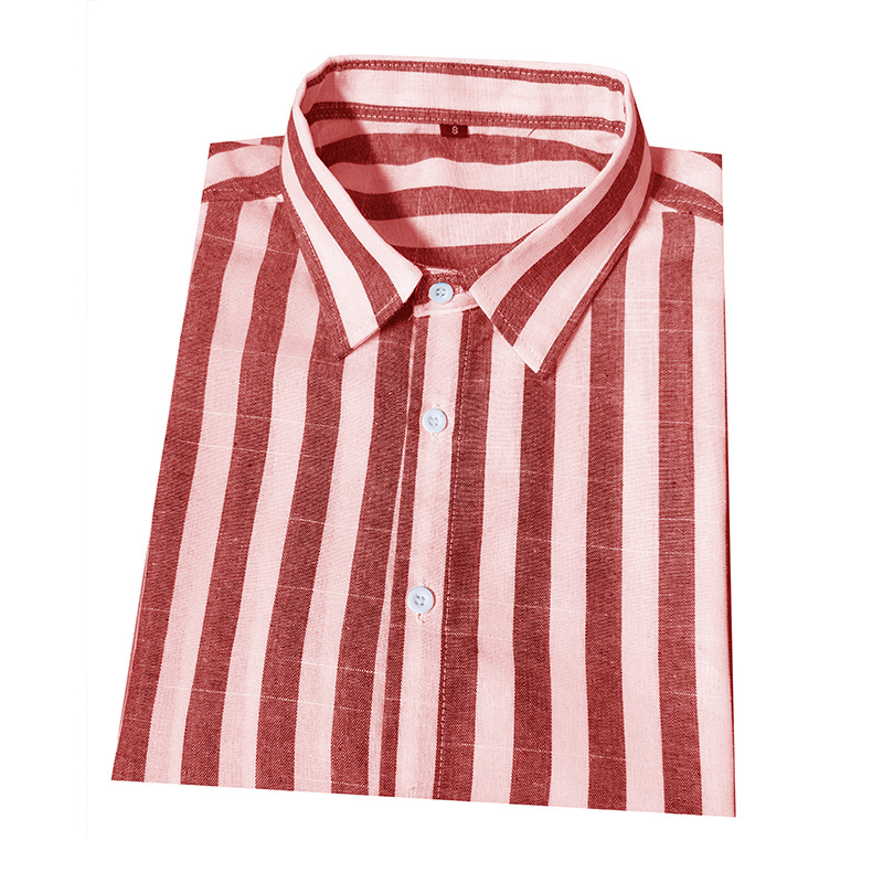 Camicia casual a maniche corte a righe da uomo europea e americana, da spiaggia, per esterni, camicia hawaiana casual a mezze maniche da uomo_voghion.com