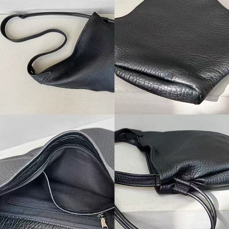 Borsa a tracolla in morbida pelle con tracolla a tracolla, per donna, con motivo a croissant, motivo a nido d'ape, pigra e morbida, con motivo a gnocchi sotto le ascelle_voghion.com