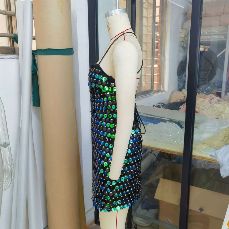 Elegant Sequin Spaghetti Strap Party Dress - Sexy Mini Bodycon Dress For Women, Perfect For Night Out & Special Occasions_voghion.com