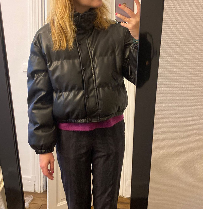 Zoki Vinter Tjocka Dam Korta Parkas Varma Mode PU Läderkappor Svart Bomull Vadderad Damjacka Elegant Dragkedja_voghion.com