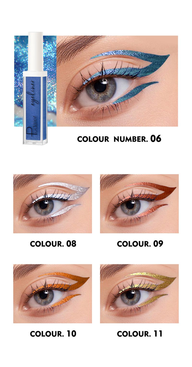 Vedenkestävä 12 väriä Eye Liner Pen Nestemäinen Eyeliner Pudaier Kosmeettinen Värikäs Eyeliner Pencil universaalille ihotyypille_voghion.com