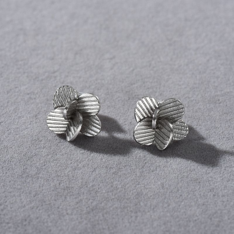 Women's Jewelry Elegant Double Butterfly Flower Stud Earrings, Hypoallergenic S925 Silver Plated, Minimalist Geometric Design, Fashionable & Chic_voghion.com