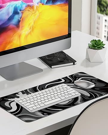 Großes Mauspad für den Schreibtisch, Gaming-Mauspad mit genähten Kanten, rutschfester Unterseite, Schreibtischunterlage, Schreibtischunterlage für Tastatur und Maus_voghion.com