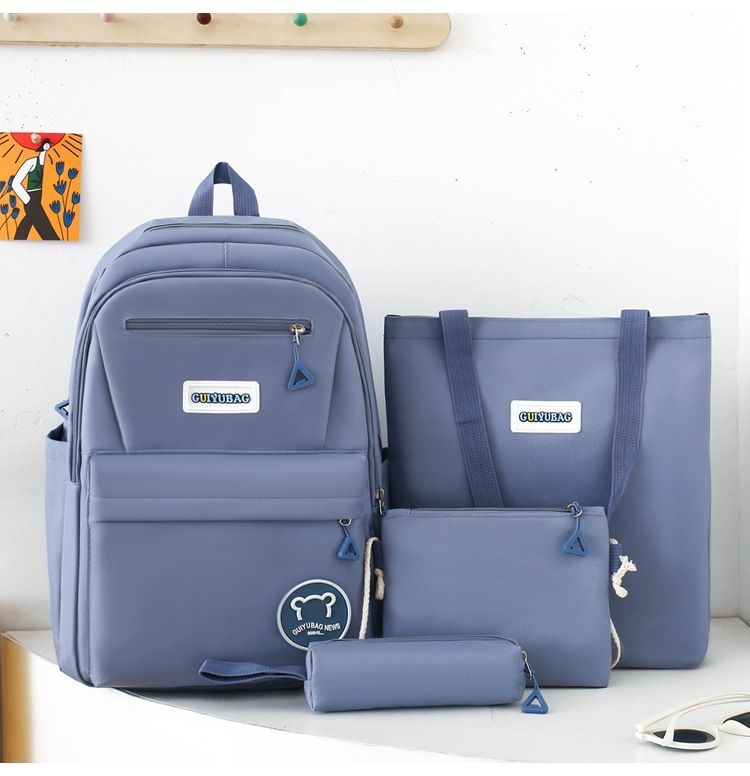 Kids Backpacks Simple All Match Solid Color Student Backpack For Women With Large Capacity Casual Backpack_voghion.com
