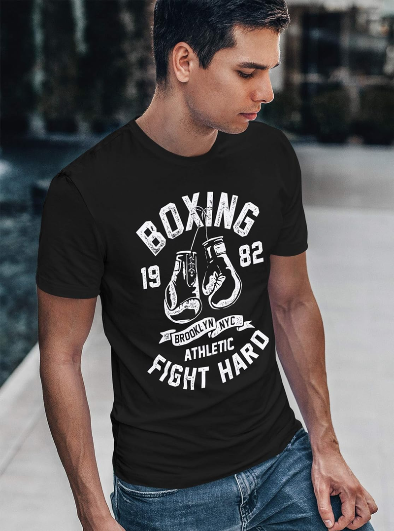 Camiseta masculina boxe luta dura Brooklyn NYC design retrô esporte moda estilo de rua_voghion.com
