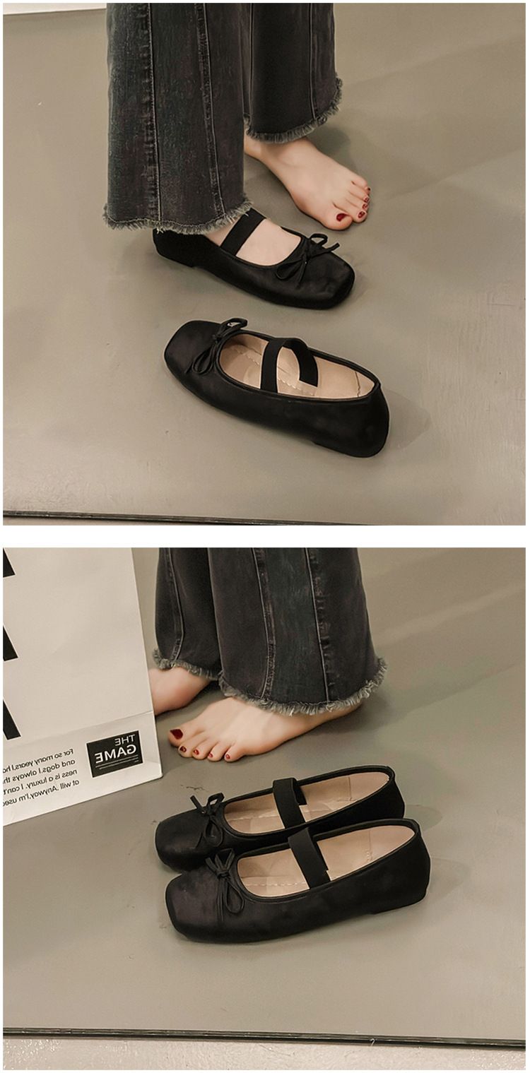 Scarpe da donna Mary Jane con suola piatta, stile balletto, con gonna, stile retrò francese, bianche e leggere_voghion.com