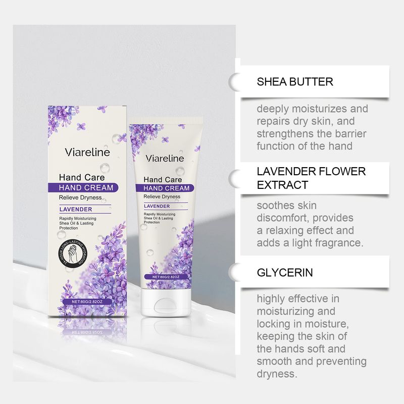 Viareline Lavender Moisturizing Hand Cream Moisturizing And Moisturizing Care For Hand Skin Anti-Dryness Hand Cream_voghion.com
