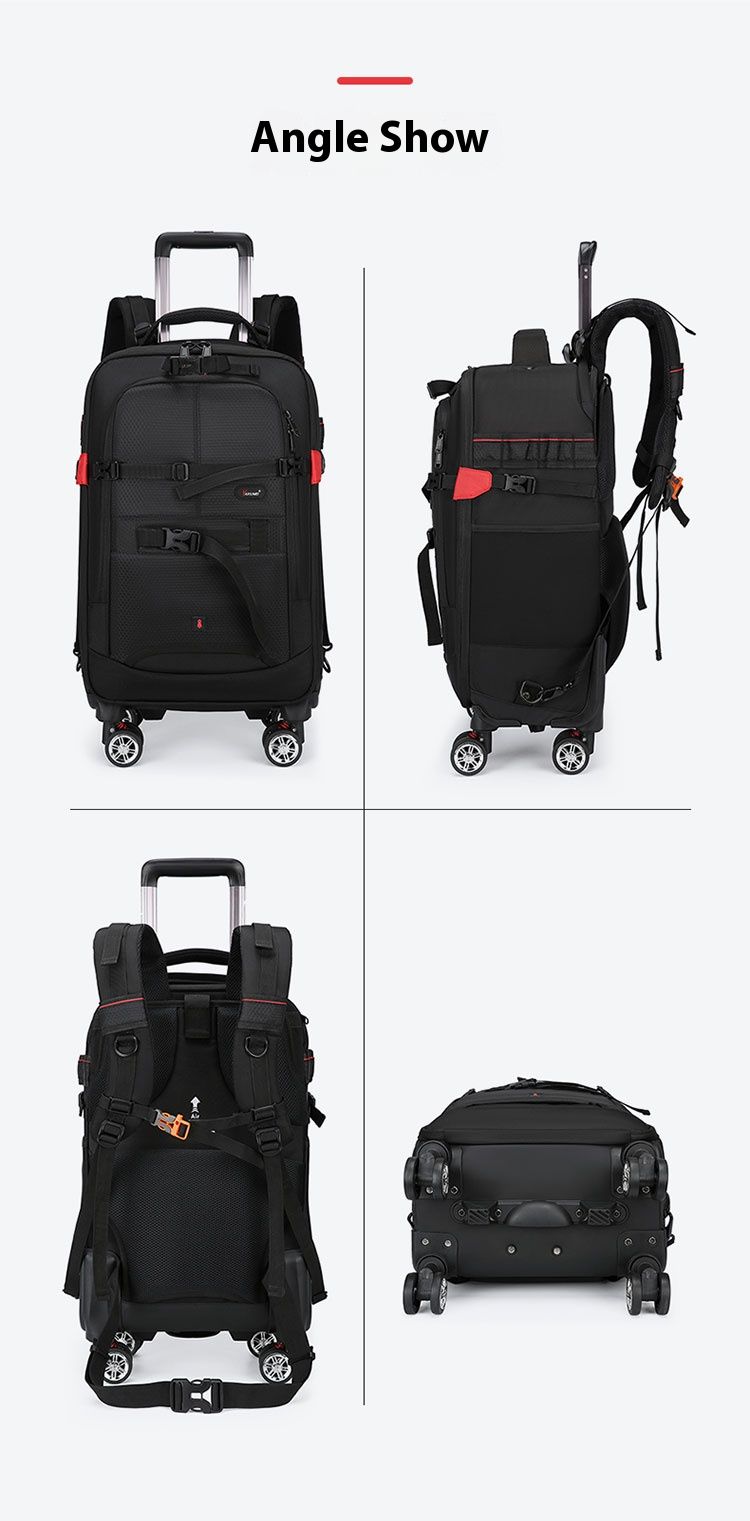 Camera Bag Waterproof Professional DSLR Suitcase Bag Video Photo Digital Camera Trolley Backpack On Wheels_voghion.com