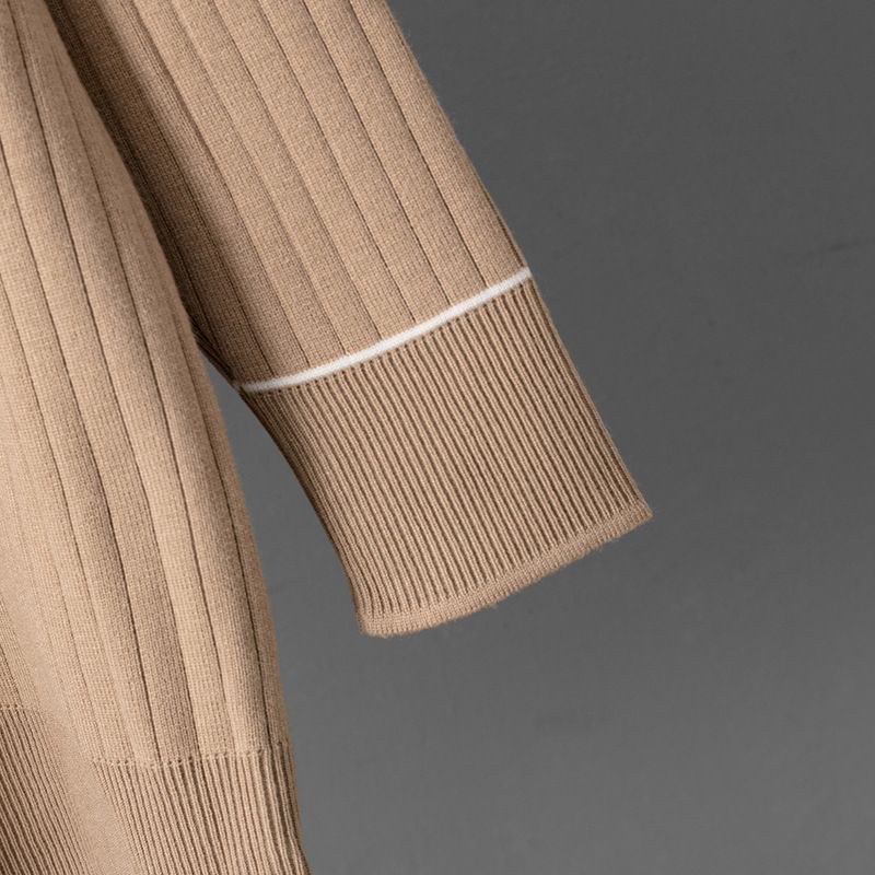 Ensemble 2 pièces en tricot surdimensionné pour femme – Cardigan boutonné sur le devant + pantalon large (noir/olive/kaki) – Ensemble en rayonne respirante pour le bureau et le salon._voghion.com