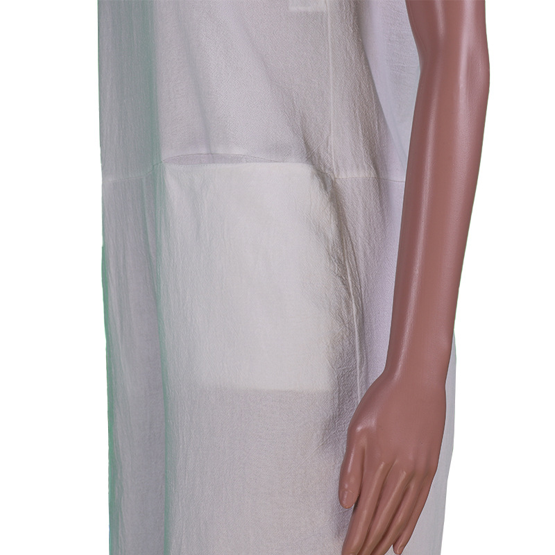 Damen-Overall aus einfarbigem Bambus-Leinen mit sexy Hosenträgern_voghion.com