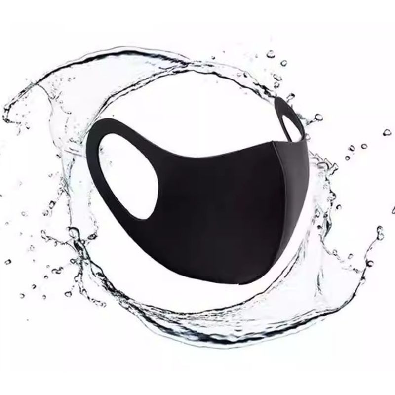 Mascherine per star della moda femminile e maschile, nere 3D, di grande bellezza, traspiranti, antipolvere, con protezione solare, lavabili, sottili, color ghiaccio_voghion.com