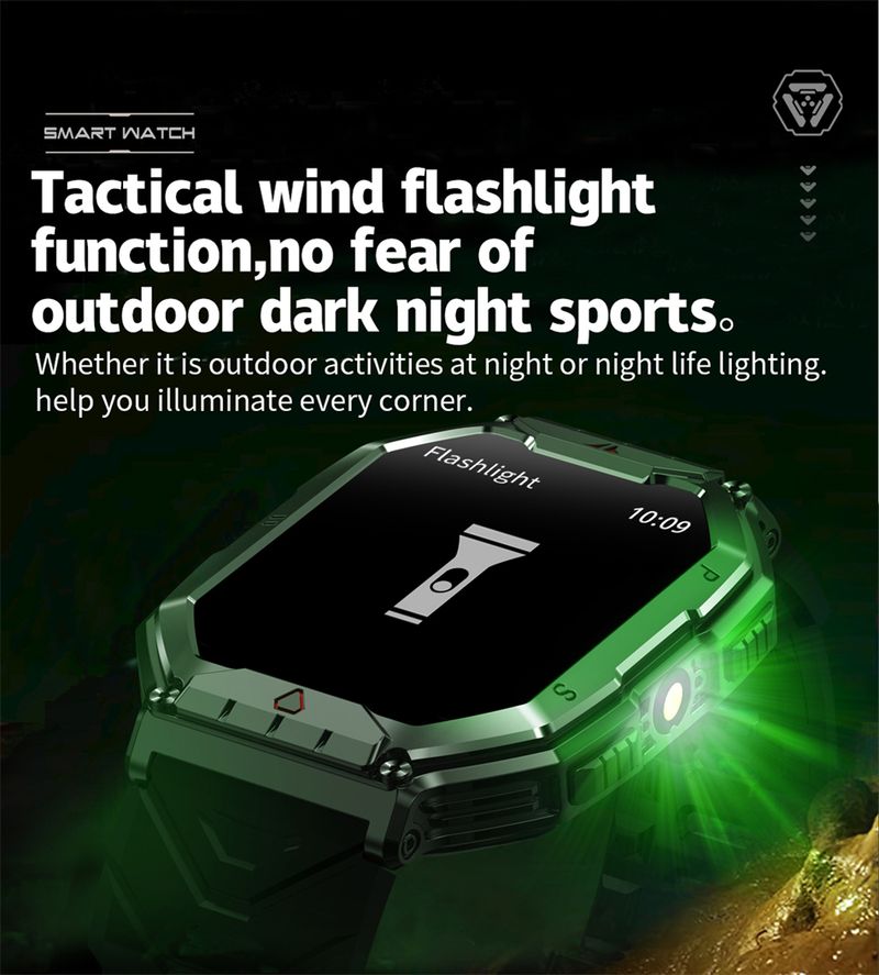 2,1-palčni AMOLED HD zaslon Pametna ura Moški Kompas GPS Šport na prostem Nadzor zdravja 1ATM Vodotesen Bluetooth klic_voghion.com