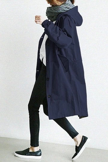 Dames casual stijl trenchcoat Dames medium lange kleine temperament taille lange mouw trenchcoat_voghion.com