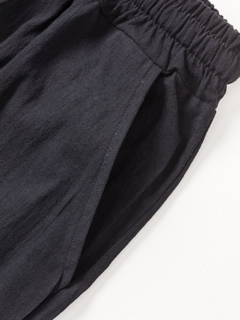 Ensemble pantalon ample décontracté en coton et manches courtes pour hommes printemps/été 2025_voghion.com