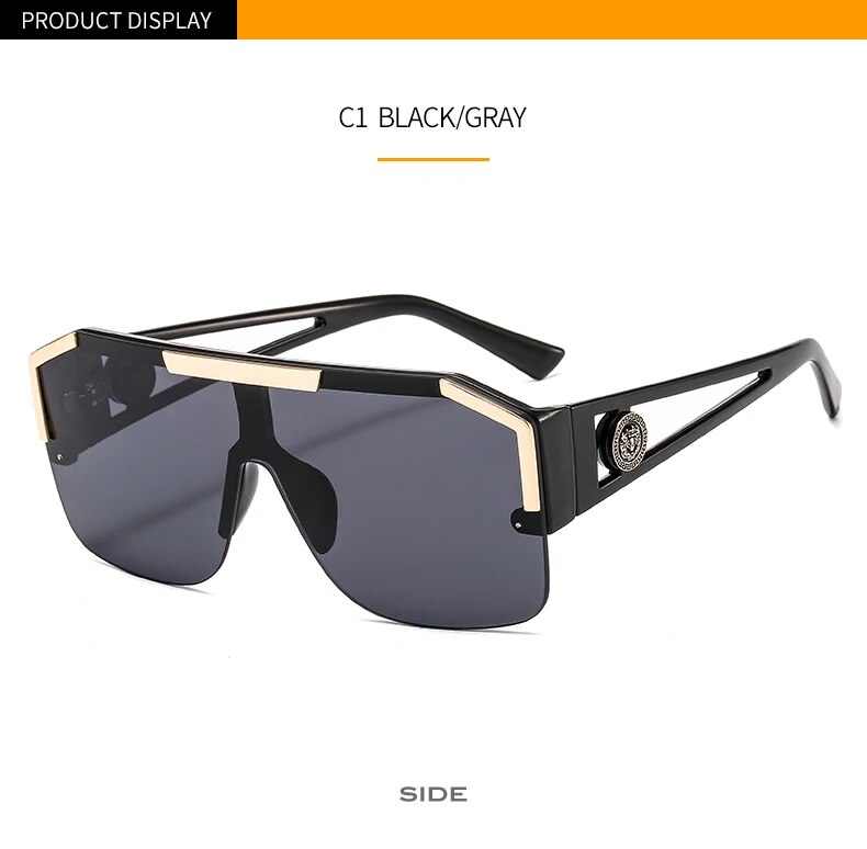 ZLY 2020 New Shield Sunglasses Men Women Fashion Color Lens Alloy Frame High Quality Rectangle Brand Designer Sunglasses_voghion.com