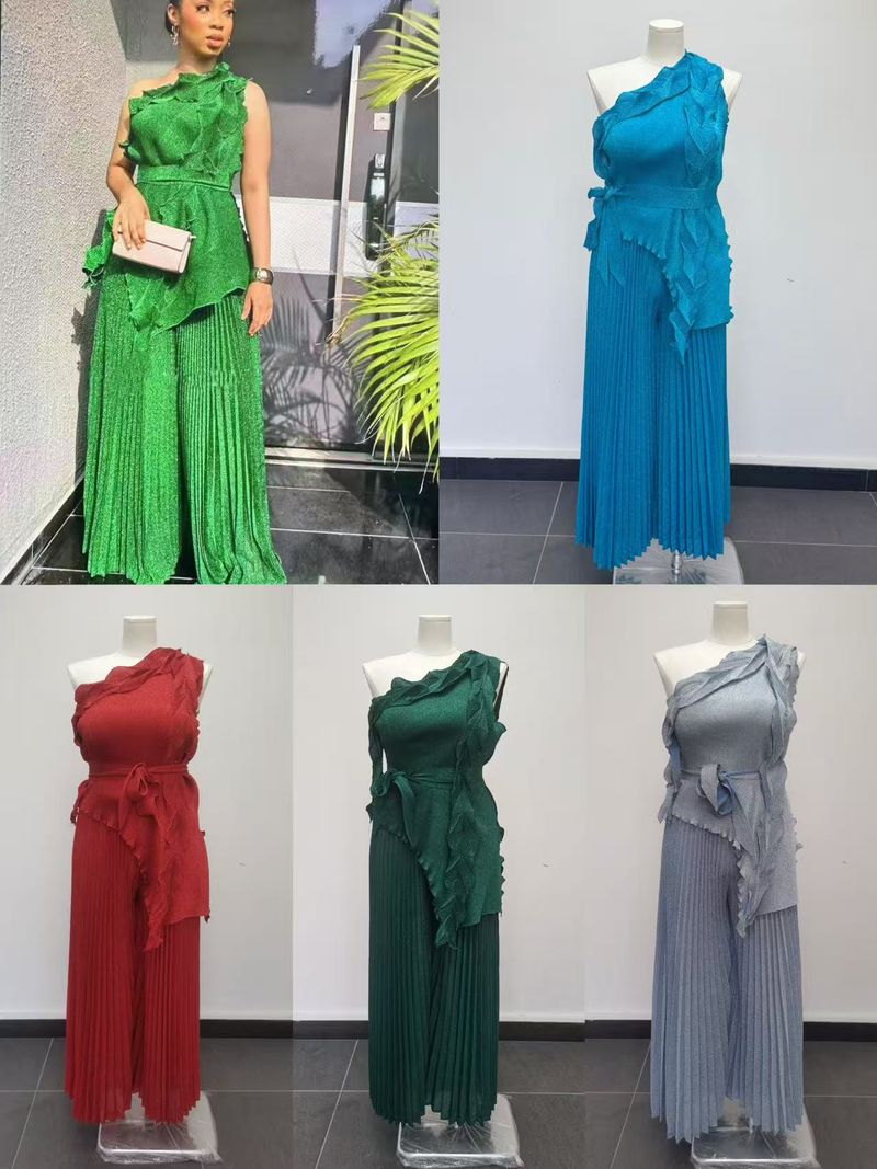 Women's Clothing Banquet Off Shoulder Light Luxury High End Dress Two Piece Suit_voghion.com