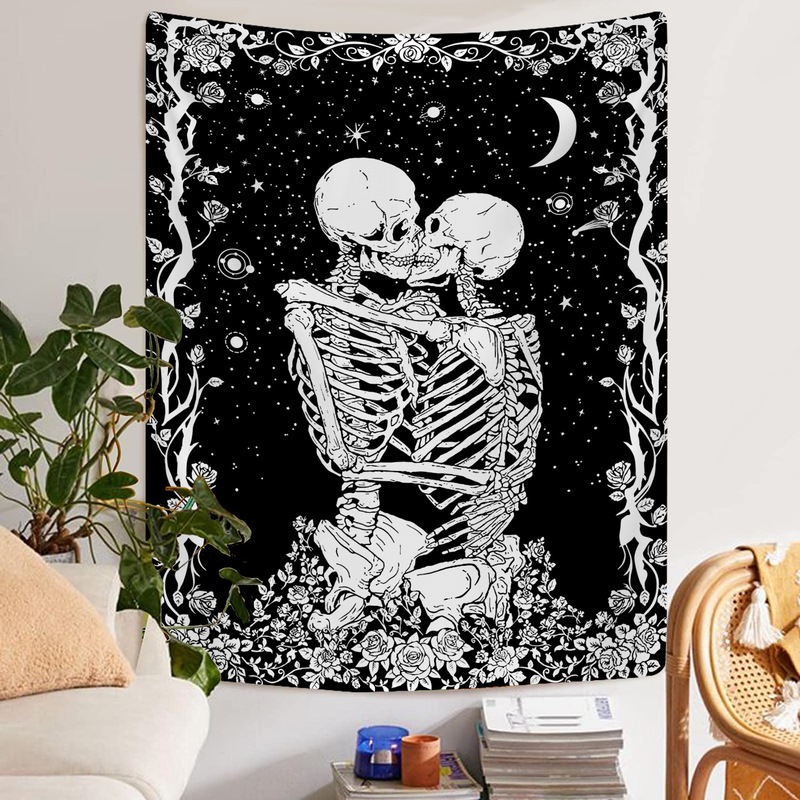 Opknoping clo Tarot merk Boheemse paar skelet achtergrond muur clo decoratieve wandtapijten omarmen home achtergrond_voghion.com