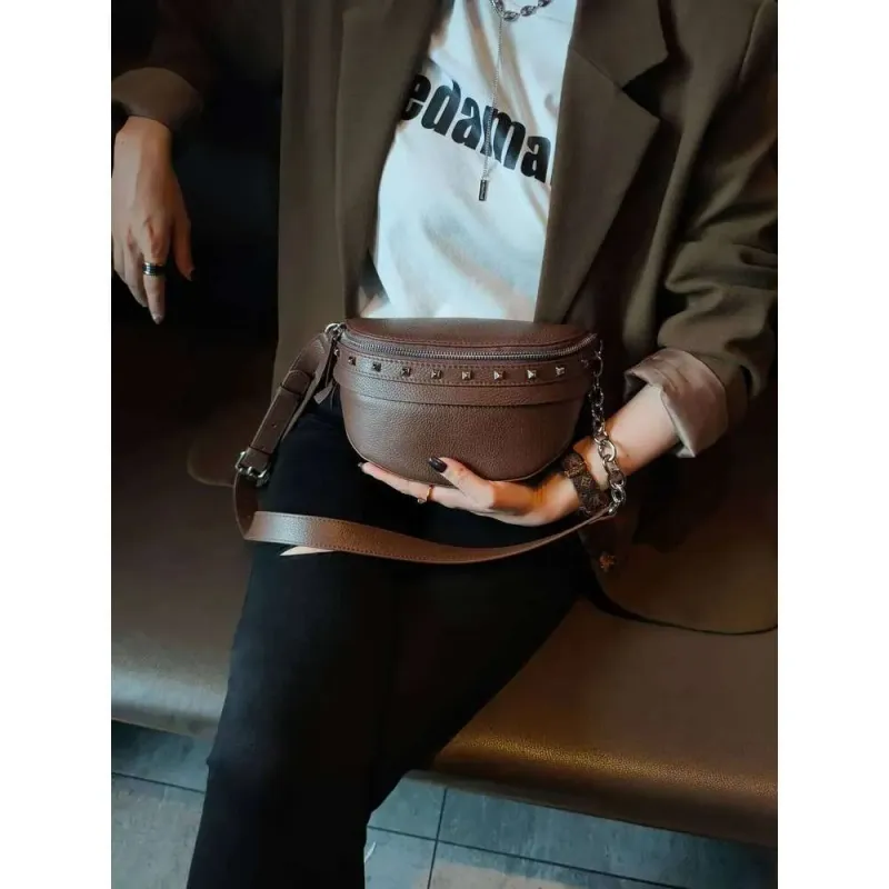 Designer Bags 2025 Genuine Female Korean Version Soft Leather Chest Ins Youth Willow Studs Crossbody Waist For Women_voghion.com