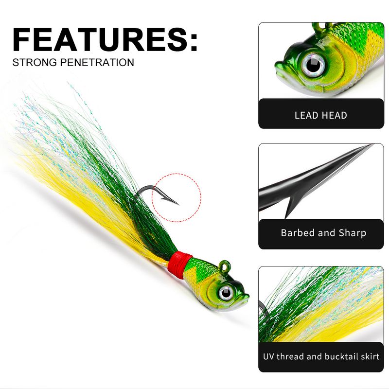 Long Casting Sinking Lead Fish Small Jig VIB With Tied Feather Hook Metal Hard Bait Lure_voghion.com