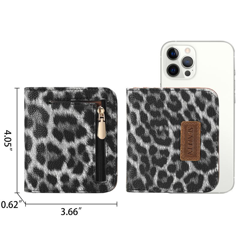 Geldbörse mit Kuh-Print und Leoparden-Print, modische Persönlichkeit, Pu-Leder, kleine Geldscheinklammer, Münzbörse_voghion.com