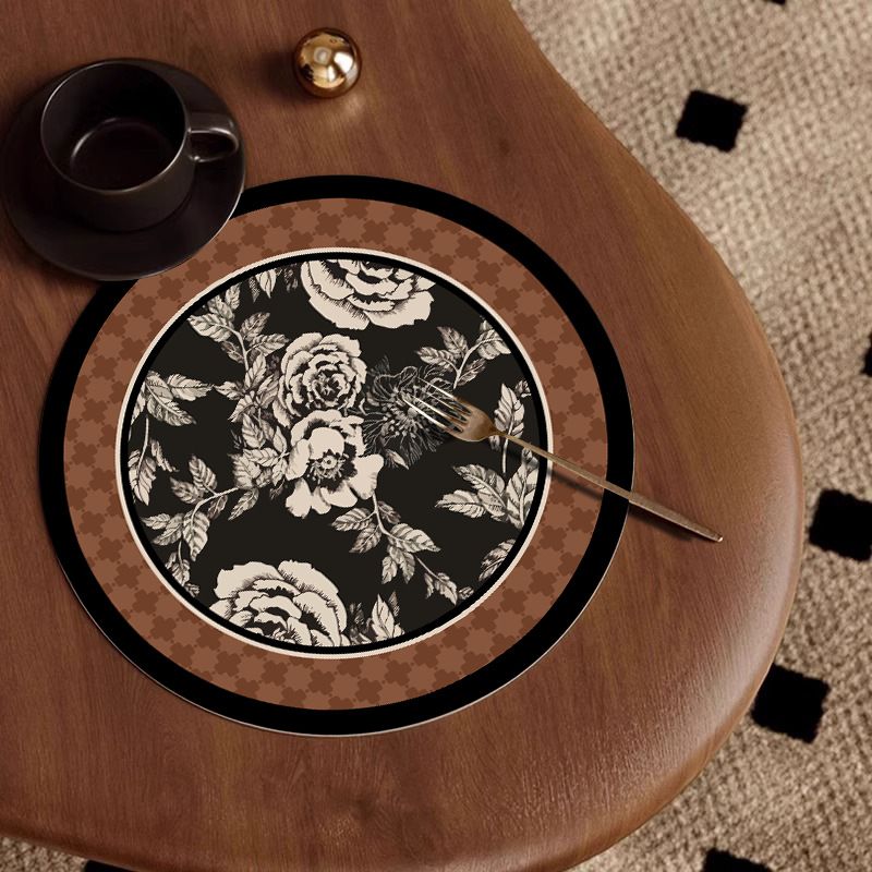 Vinage Syle High-End Coaser Hea Insulaion Ani-Scald Waer And Oil Absorpion Coffee Tea Cup Ma Bowl Plae_voghion.com